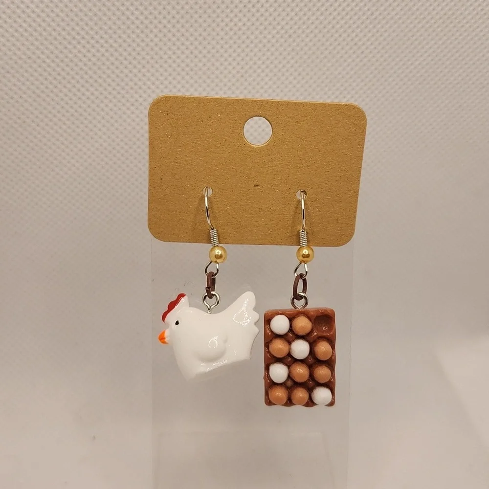 Chicken & Eggs Earrings - Picture 1 of 2